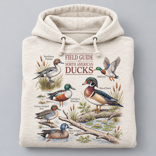 Retro North American Waterfowl Field Guide Hoodie