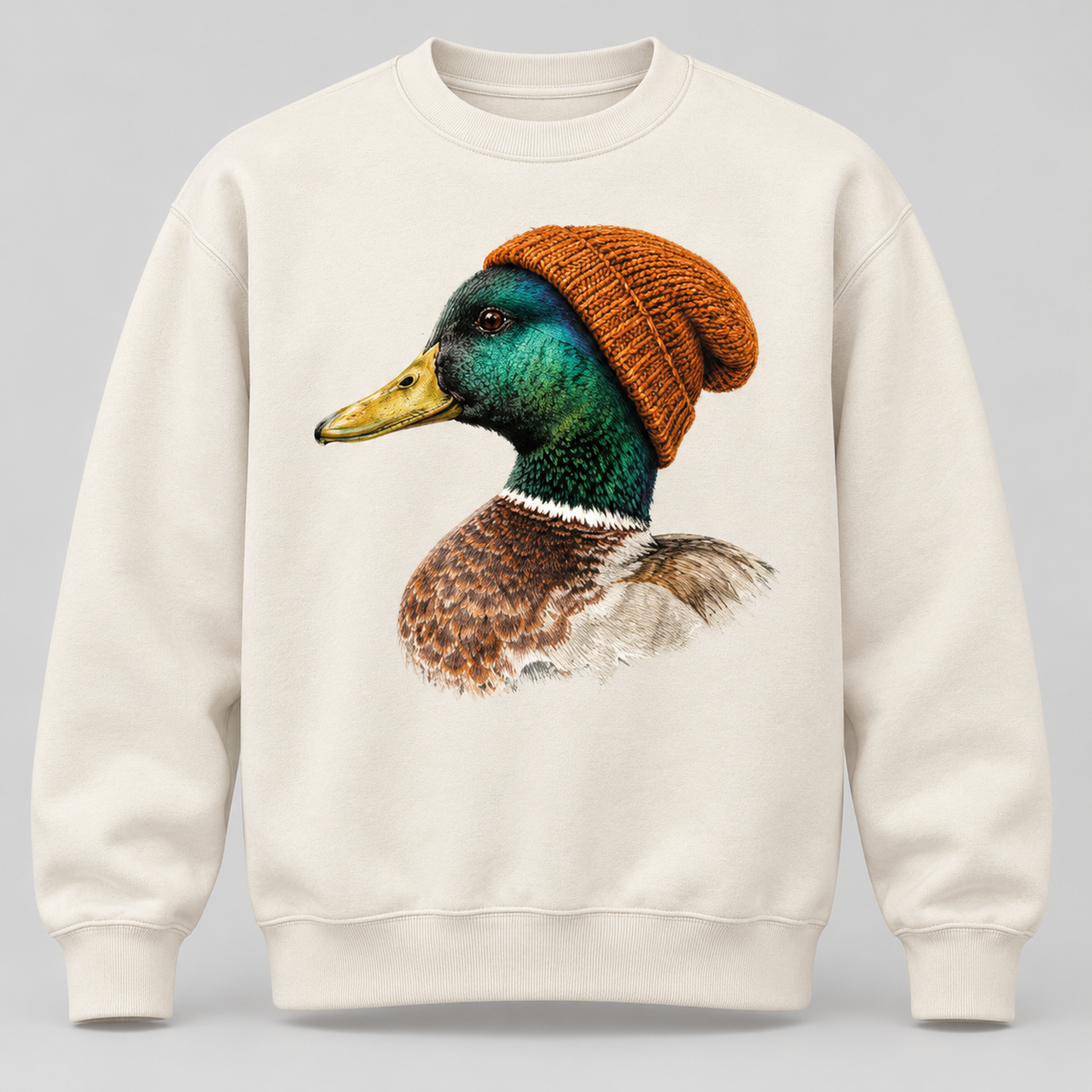 Funny Duck in Beanie Hoodie