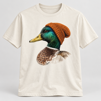 Funny Duck in Beanie Hoodie
