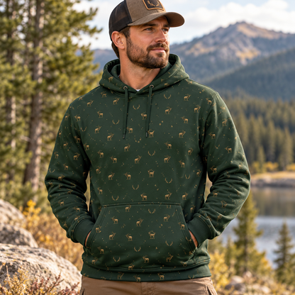 Elk hunting whitetail heritage Xmas Hoodie