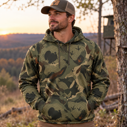 Turkey Hunting Pattern Camouflage Hoodie