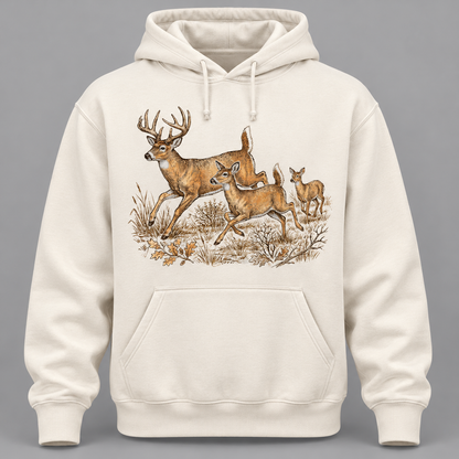 Vintage Buck Doe Fawn Hoodie