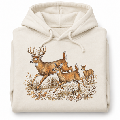 Vintage Buck Doe Fawn Hoodie