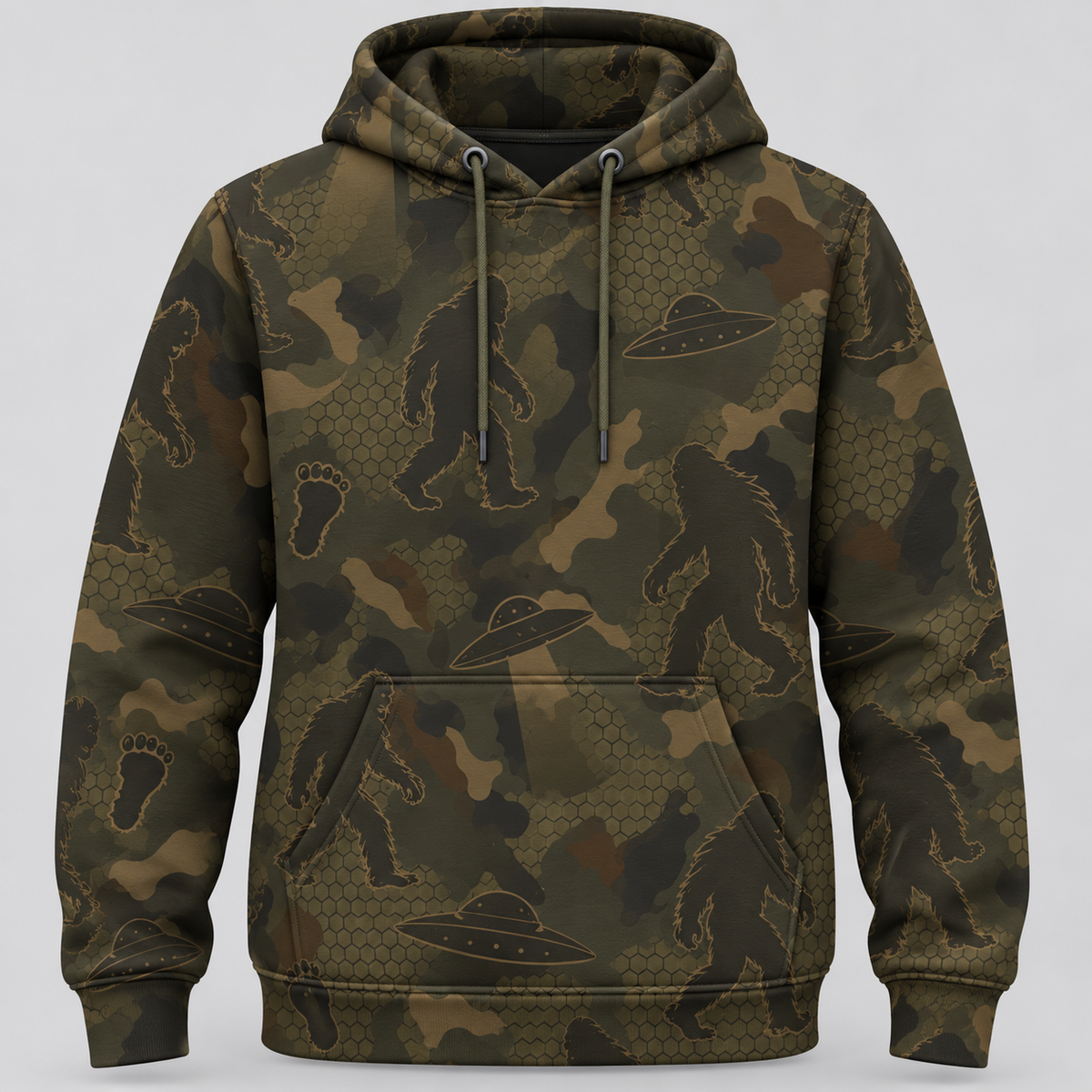 Bigfoot pattern UFO Hoodie