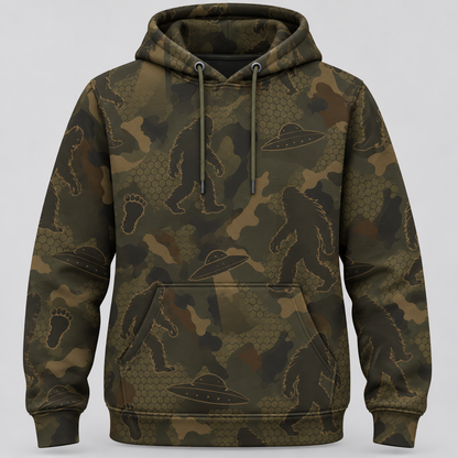 Bigfoot pattern UFO Hoodie