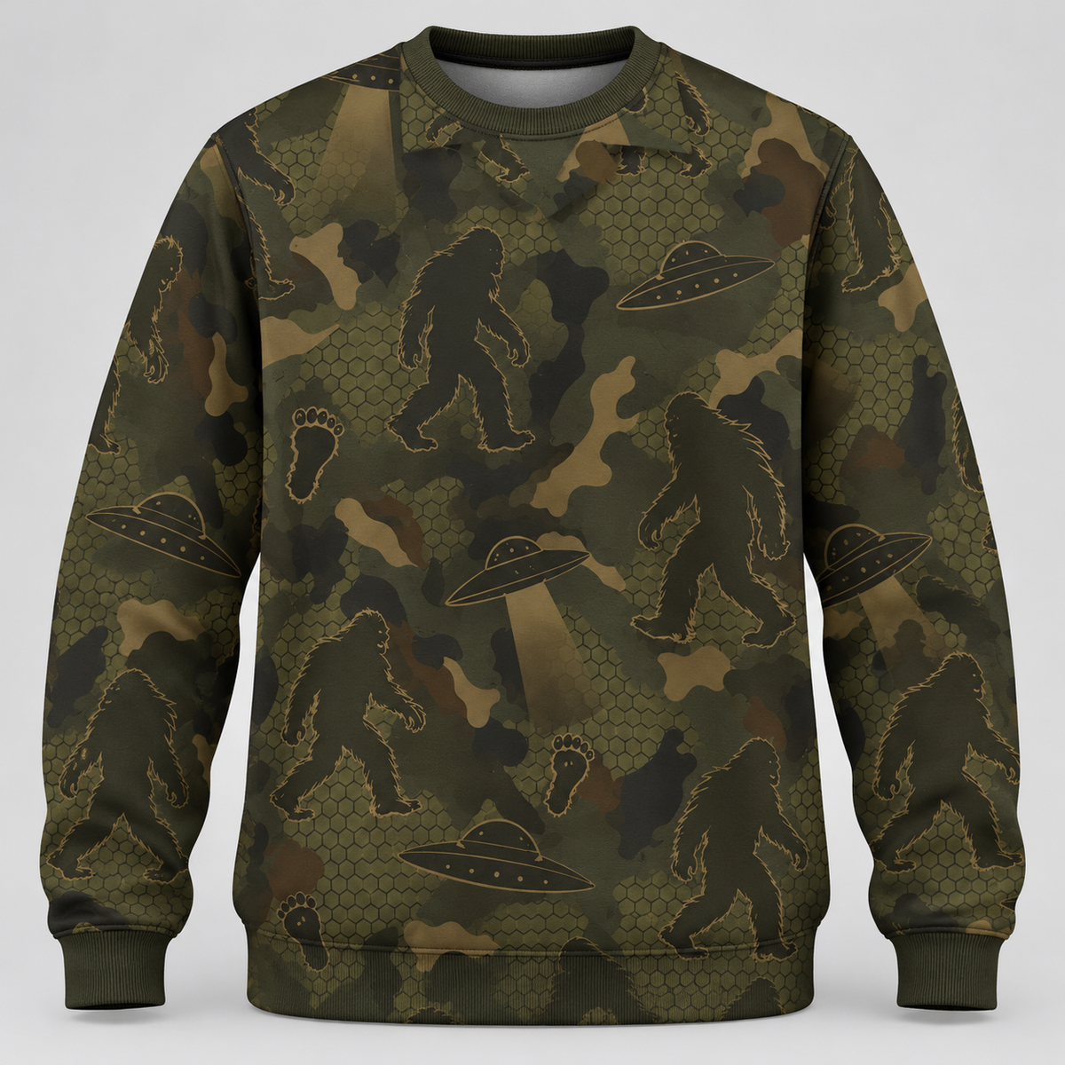 Bigfoot pattern UFO Hoodie