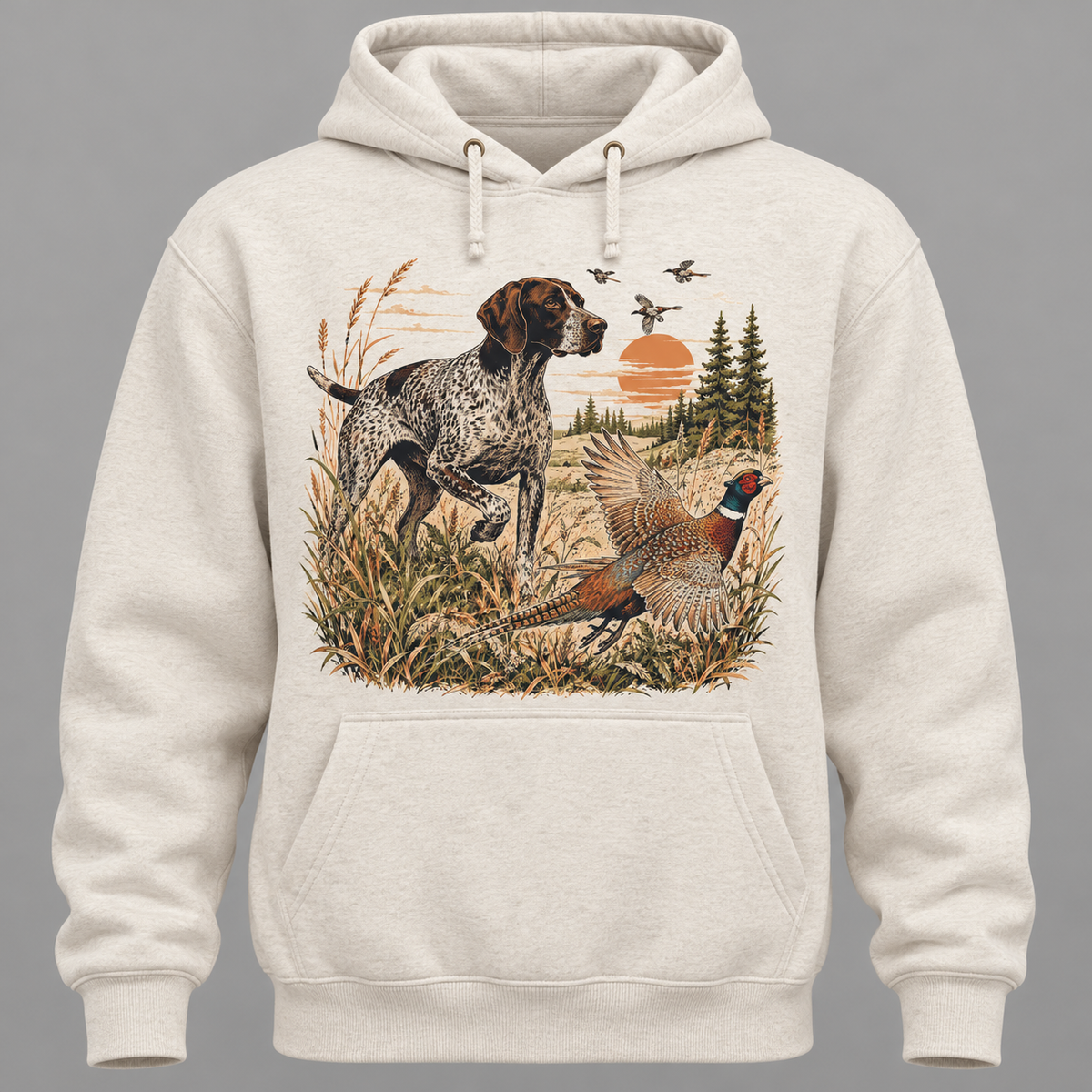 Retro pheasant Waterfowl Hunter Hoodie