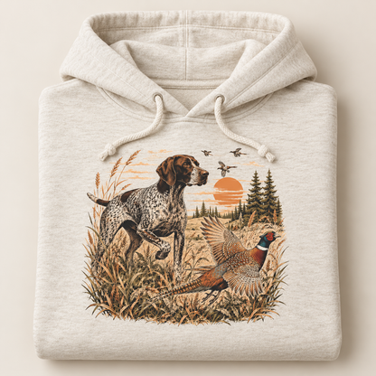Retro pheasant Waterfowl Hunter Hoodie