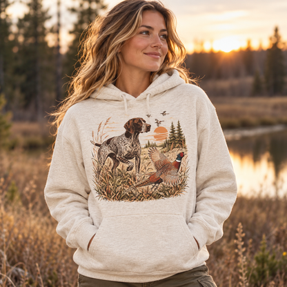 Retro pheasant Waterfowl Hunter Hoodie