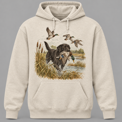 Retro Mallard Waterfowl Hunting Graphic Hoodie