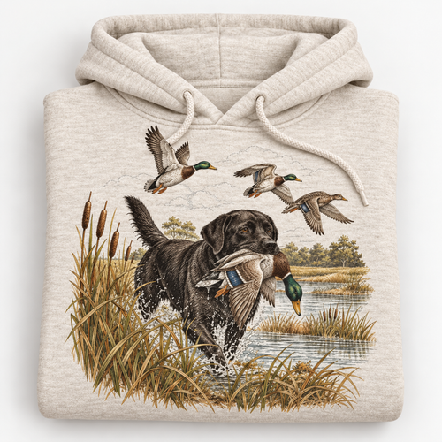 Retro Mallard Waterfowl Hunting Graphic Hoodie