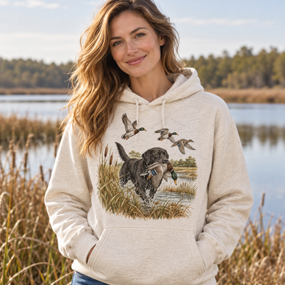 Retro Mallard Waterfowl Hunting Graphic Hoodie