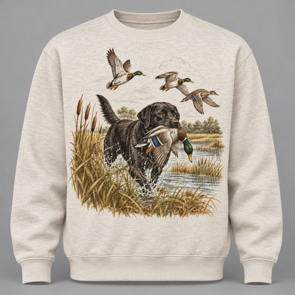 Retro Mallard Waterfowl Hunting Graphic Hoodie
