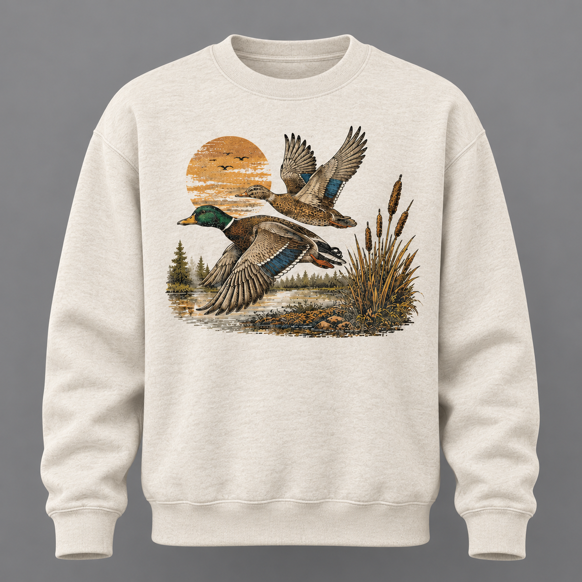 Vintage Flying Mallard Duck Hunting Hoodie