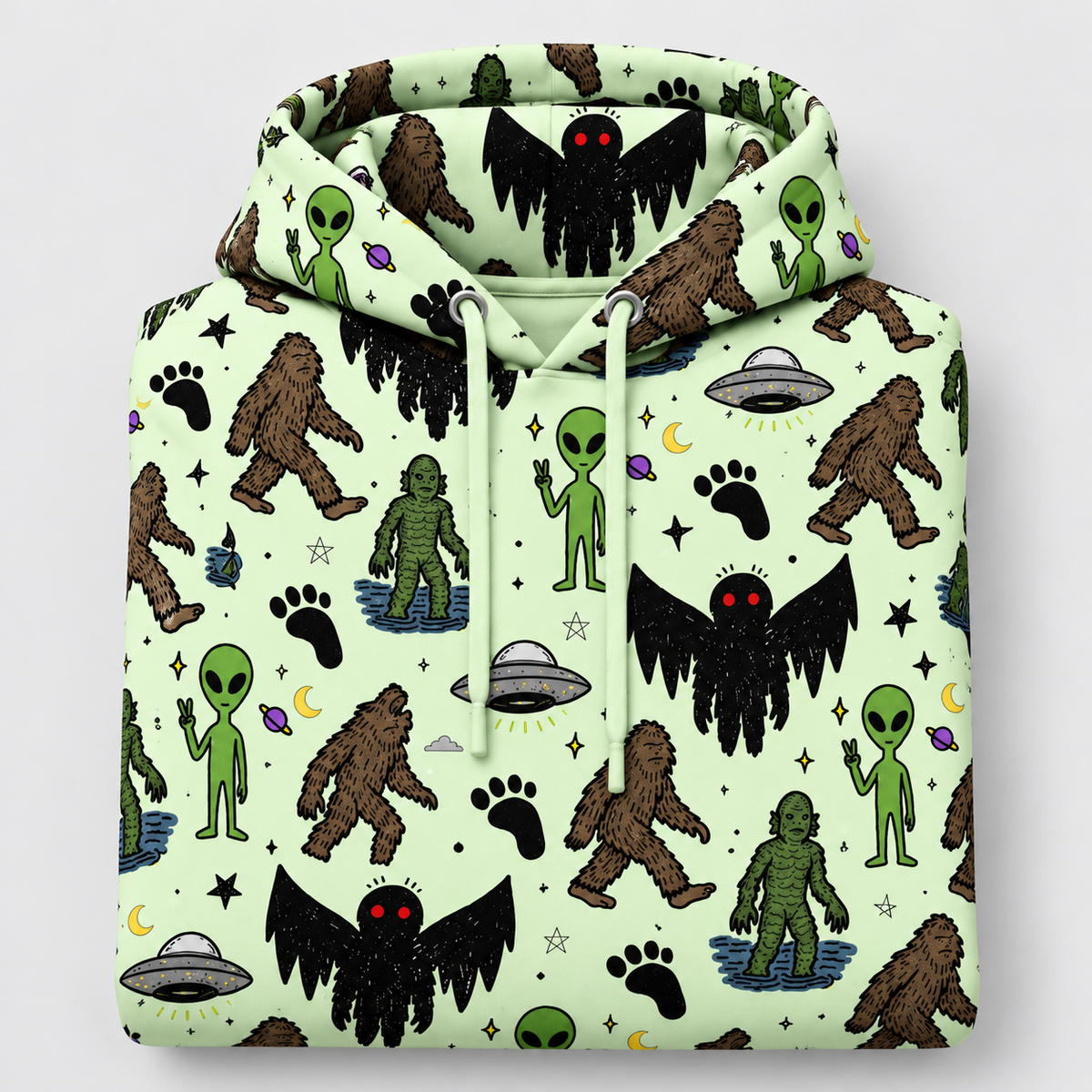 Bigfoot Mothman Alien Hoodie VC2110