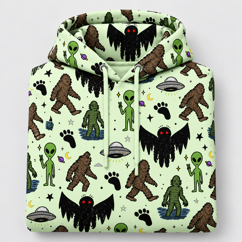 Bigfoot Mothman Alien Hoodie VC2110
