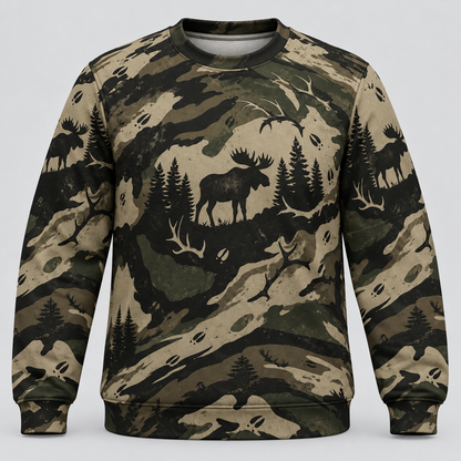 Moose Hunting Camo silhouette Hoodie VC271001
