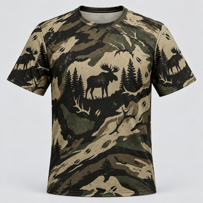 Moose Hunting Camo silhouette Hoodie VC271001