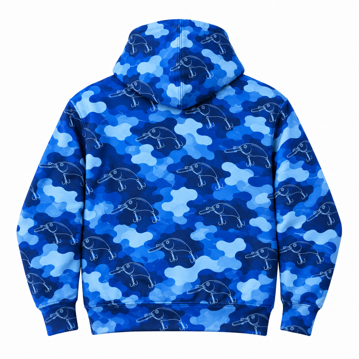 Fishing Pattern Camo Hunting Hoodie