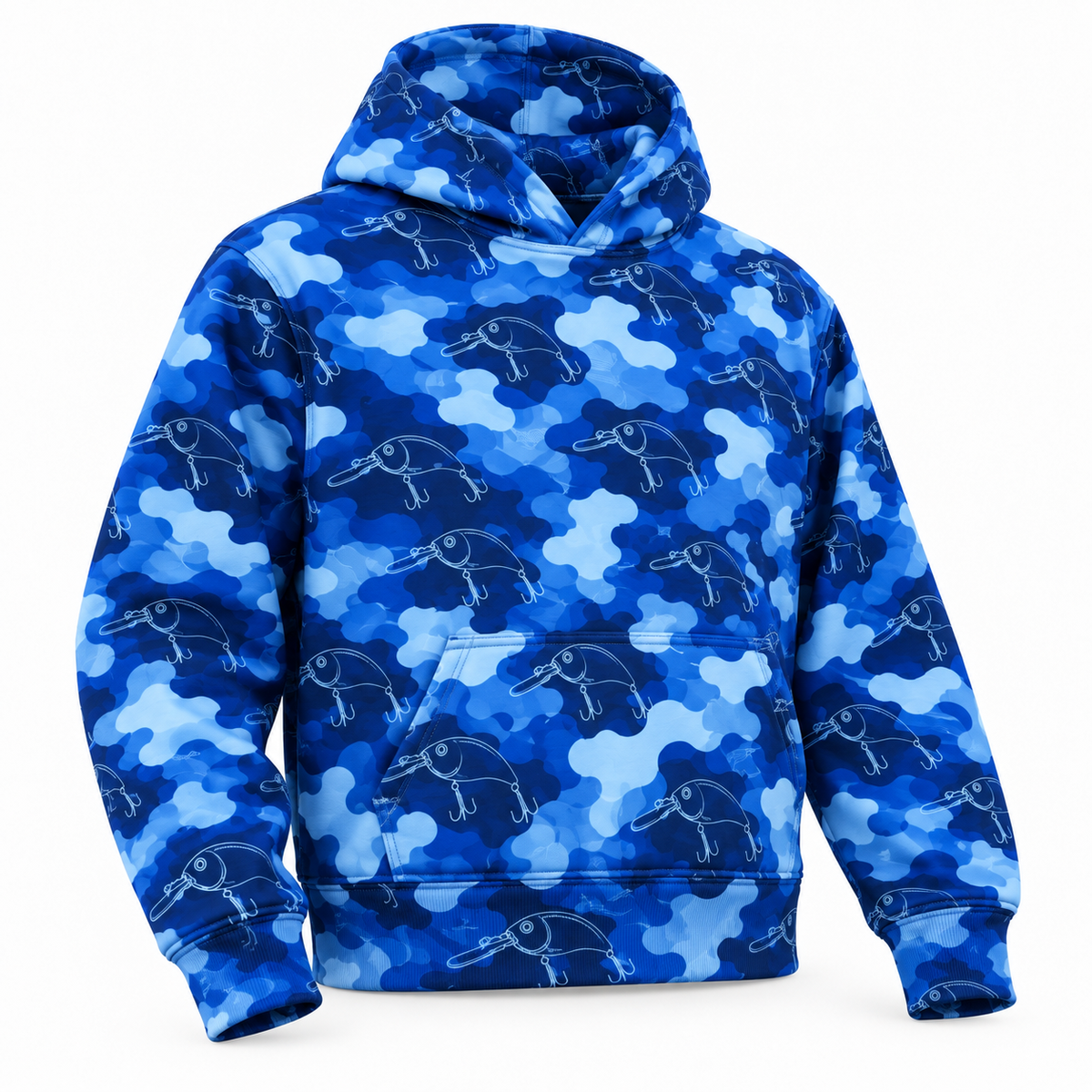 Fishing Pattern Camo Hunting Hoodie