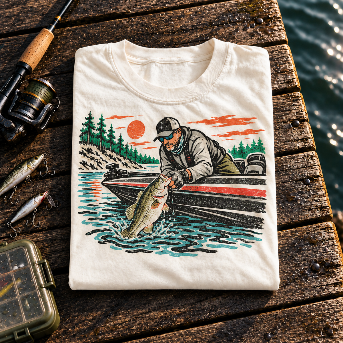 Fishing On Outdoor Cotton T-Shirt NL10079