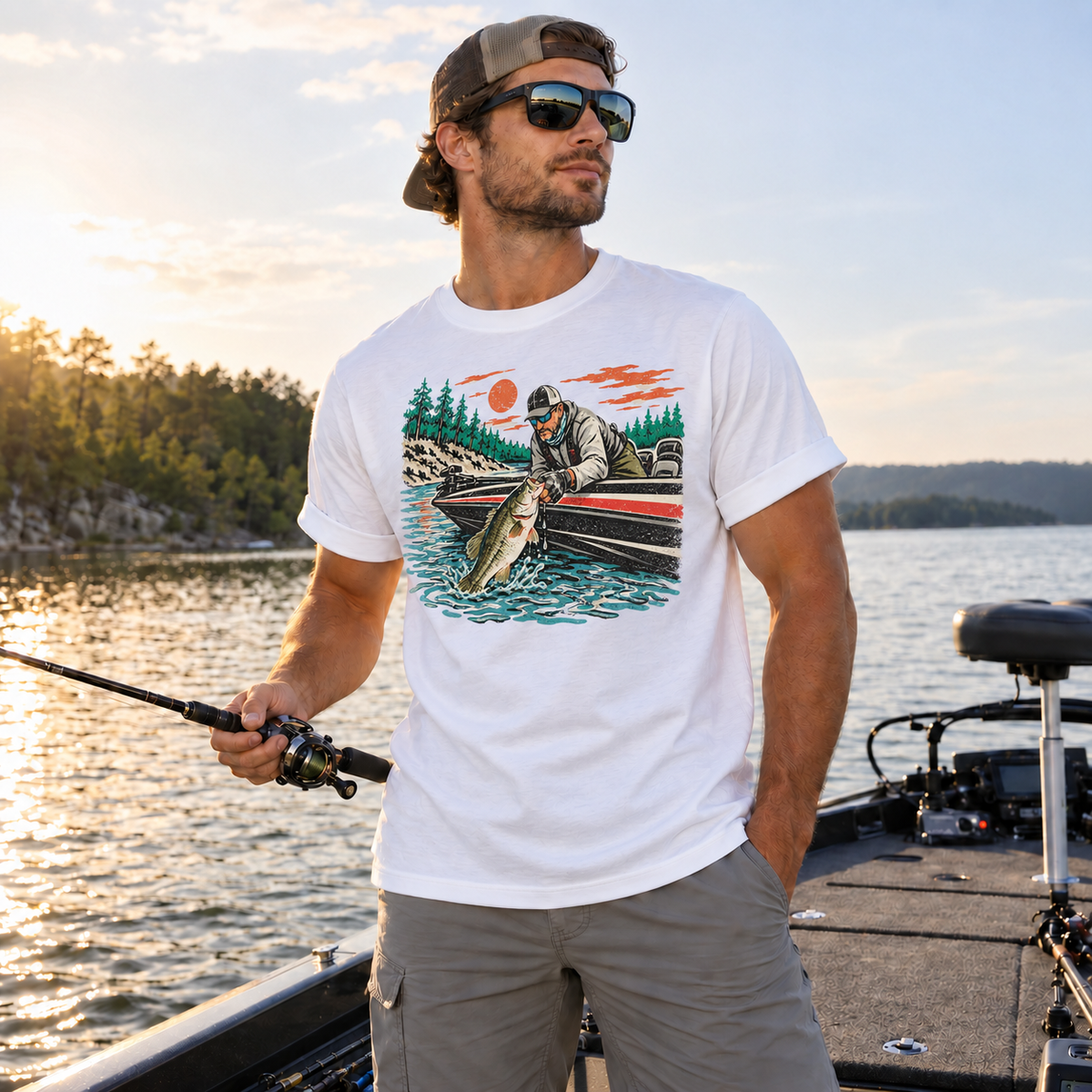 Fishing On Outdoor Cotton T-Shirt NL10079