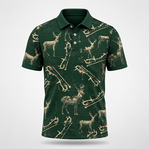 Deer Hunting Bow Polo Shirt VCP1030