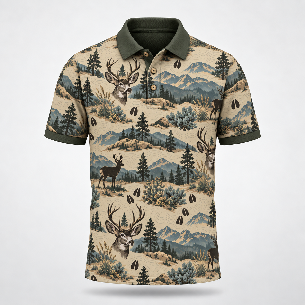 Mule Deer Tracks Polo Shirt VCP1036