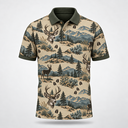Mule Deer Tracks Polo Shirt VCP1036