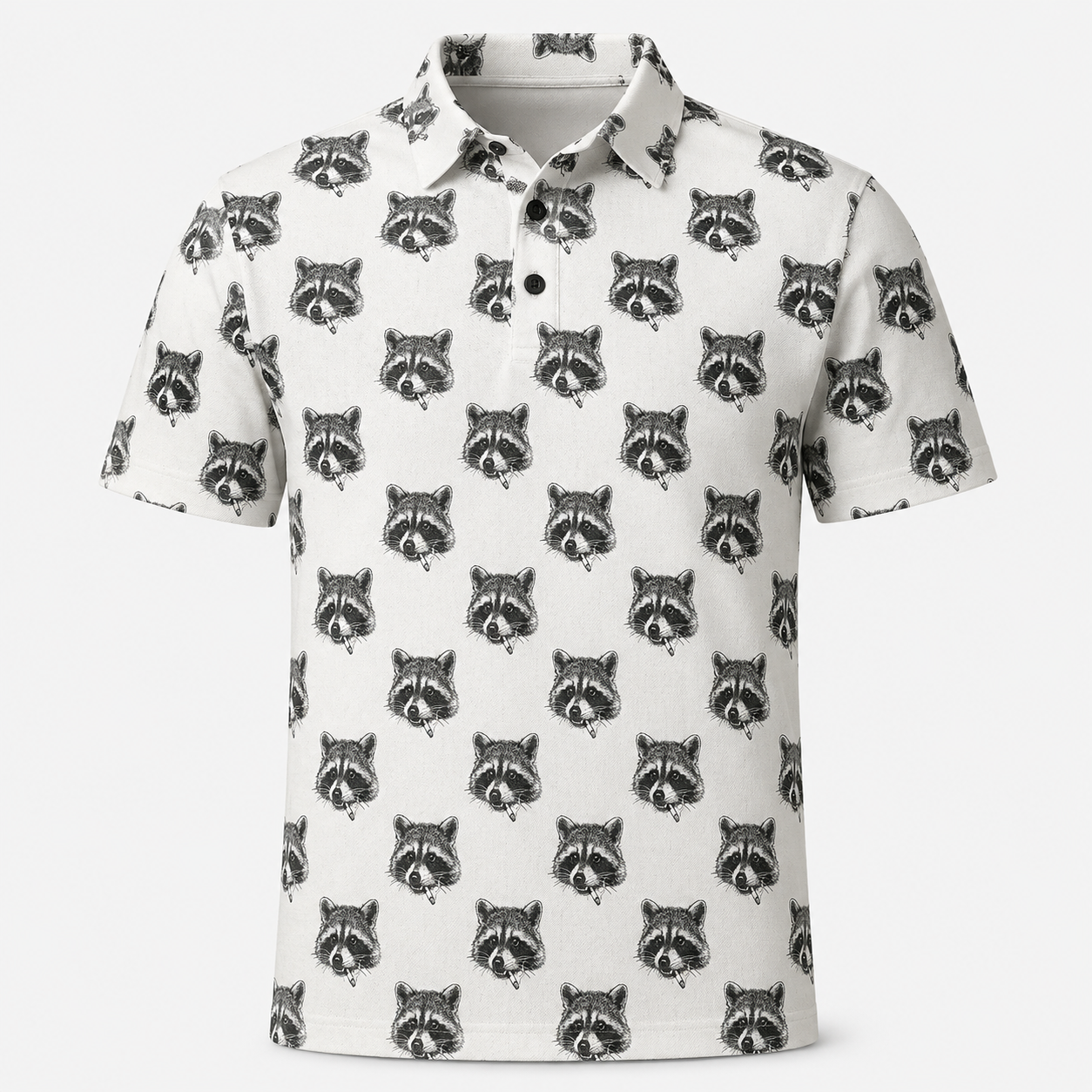 Raccoon White Polo Shirt VCP1020