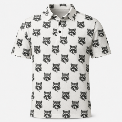 Raccoon White Polo Shirt VCP1020