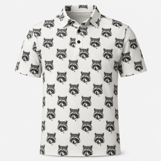 Raccoon White Polo Shirt VCP1020