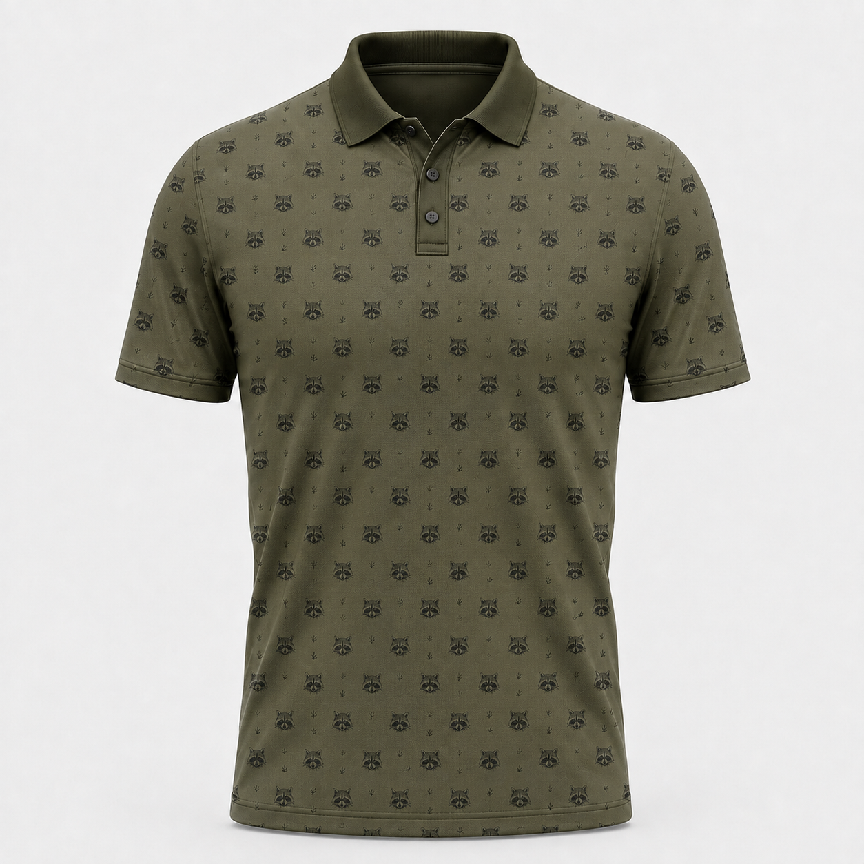 Raccoon Head Pattern Polo Shirt VCP1017