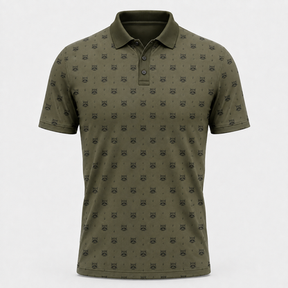 Raccoon Head Pattern Polo Shirt VCP1017