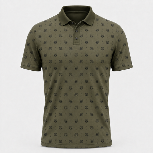 Raccoon Head Pattern Polo Shirt VCP1017
