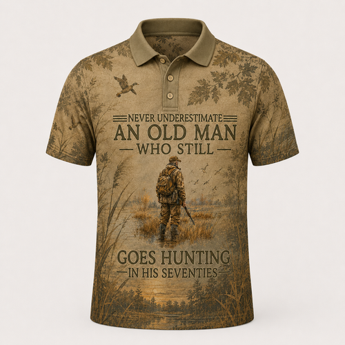 An Old Man Who Still Goes Hunting  Deer Polo Shirt VCP1016