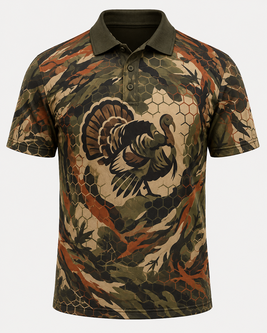 Wild Turkey Camo Polo Shirt VCP1014