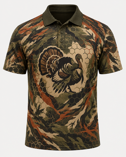 Wild Turkey Camo Polo Shirt VCP1014