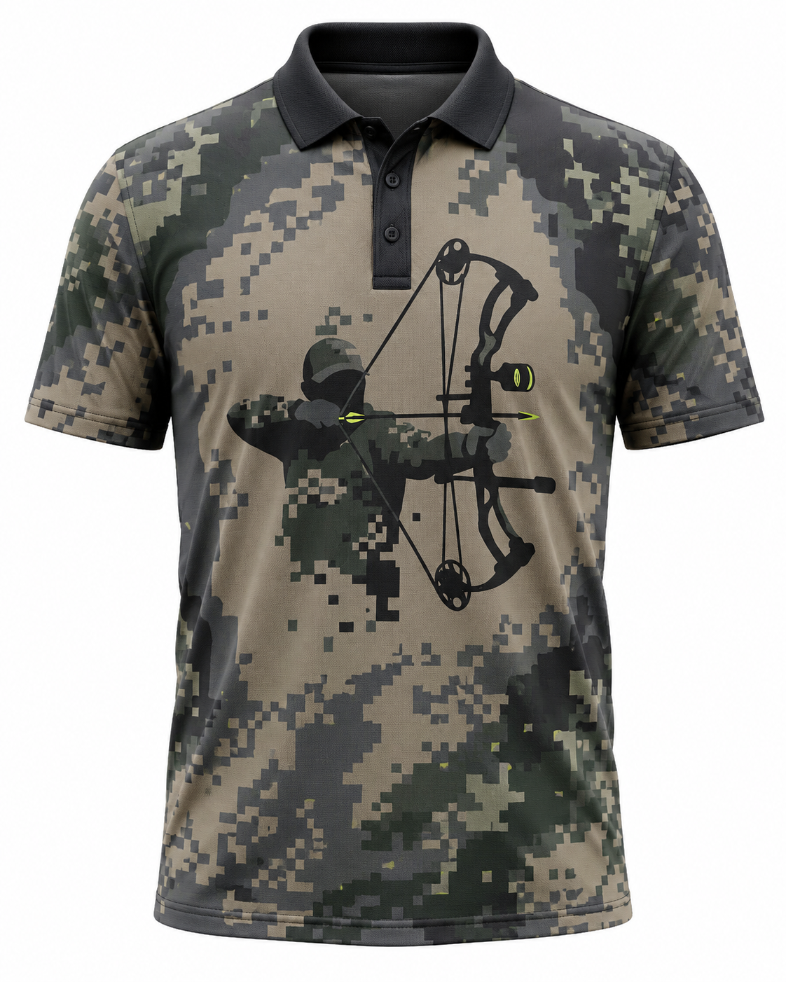Deer Camo Archery Hunter Polo Shirt VCP1011