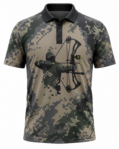 Deer Camo Archery Hunter Polo Shirt VCP1011