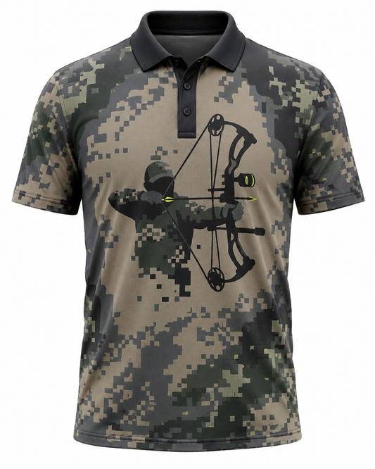 Deer Camo Archery Hunter Polo Shirt VCP1011