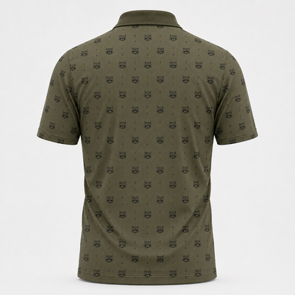 Raccoon Head Pattern Polo Shirt VCP1017