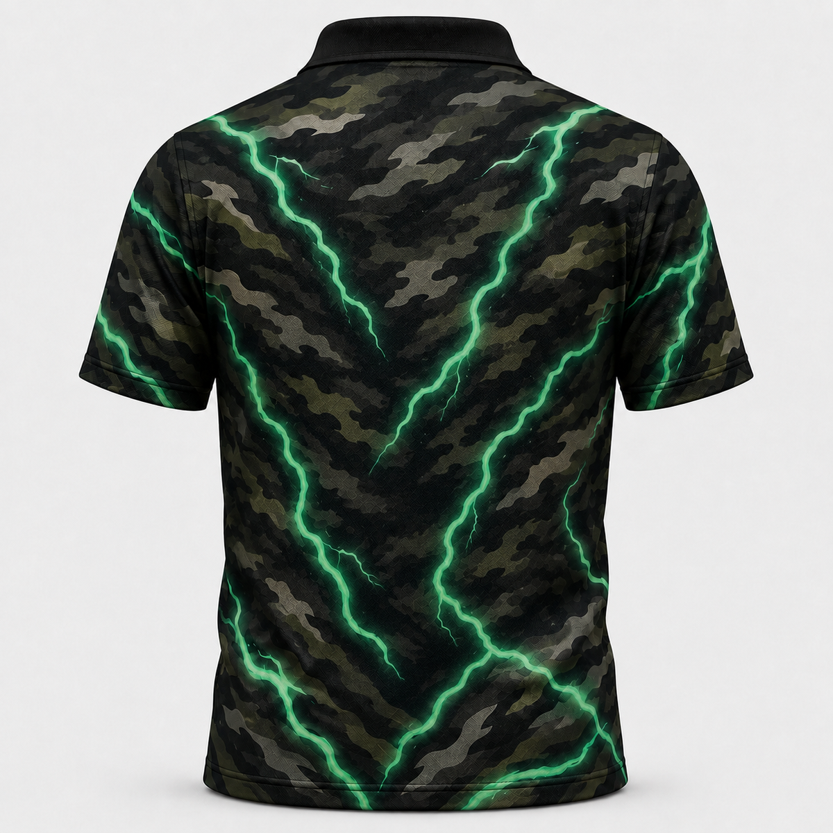 Black Lab Duck Retriever Lightning Camo Polo Shirt VCP1021