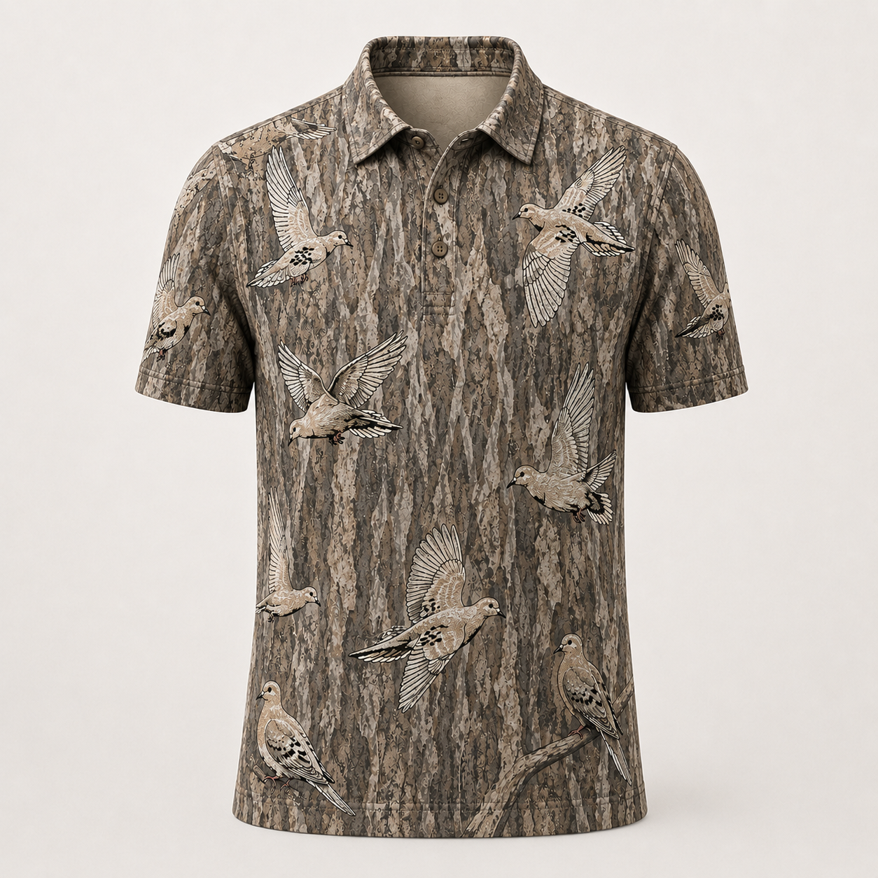 Bottomland Camo Dove Polo Shirt VCP1038