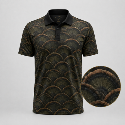 Wild Turkey Feather Fan Camo Polo Shirt VCP1033