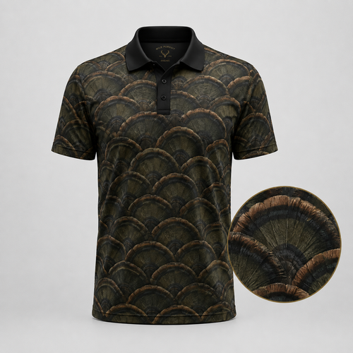 Wild Turkey Feather Fan Camo Polo Shirt VCP1033