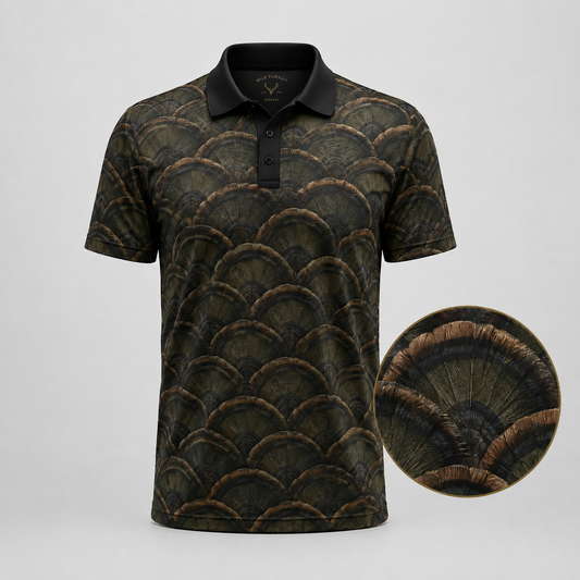 Wild Turkey Feather Fan Camo Polo Shirt VCP1033