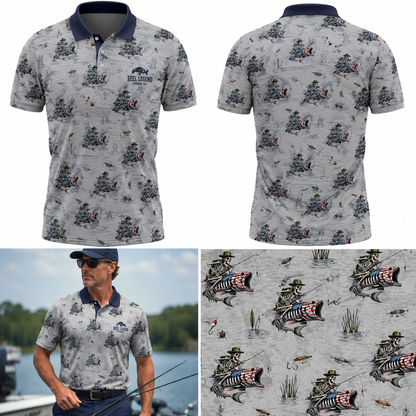 Skeleton Angler Fishing Polo Shirt VCP1030