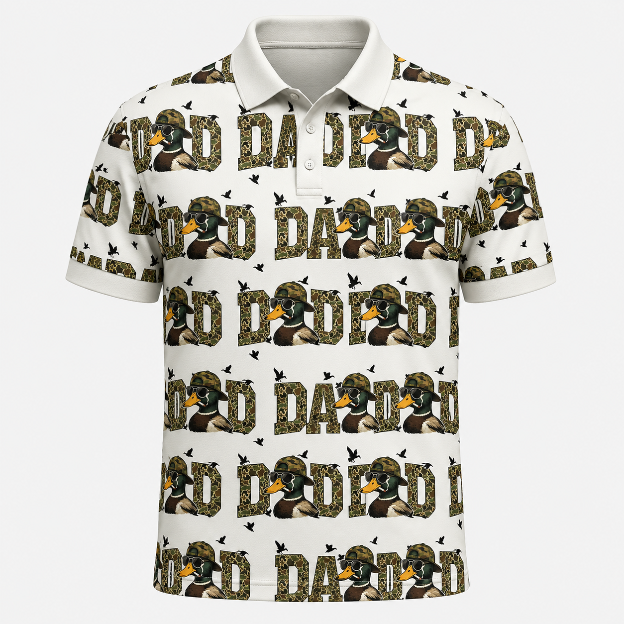 DAD Duck Camo Text Polo Shirt VCP1028