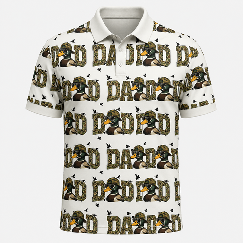 DAD Duck Camo Text Polo Shirt VCP1028